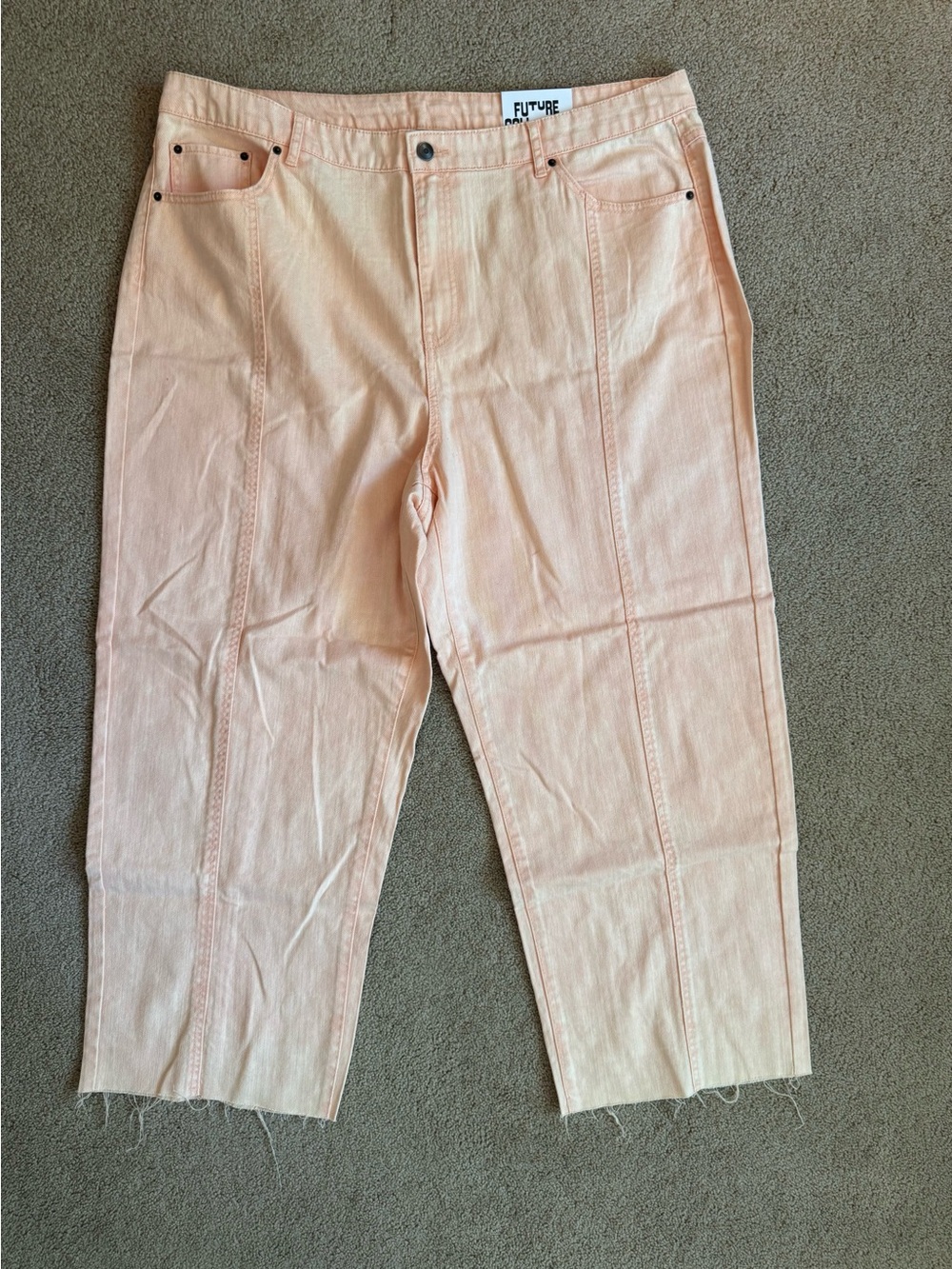 NWT Future Collective Peach Straight Leg Jeans